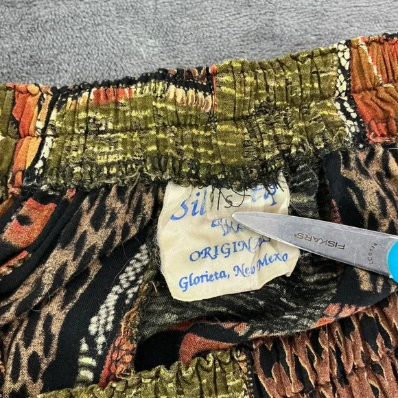 Silk Stop Originals Boho Patchwork Maxi Skirt Brown Green Earth Tones Size S - Picture 6 of 7